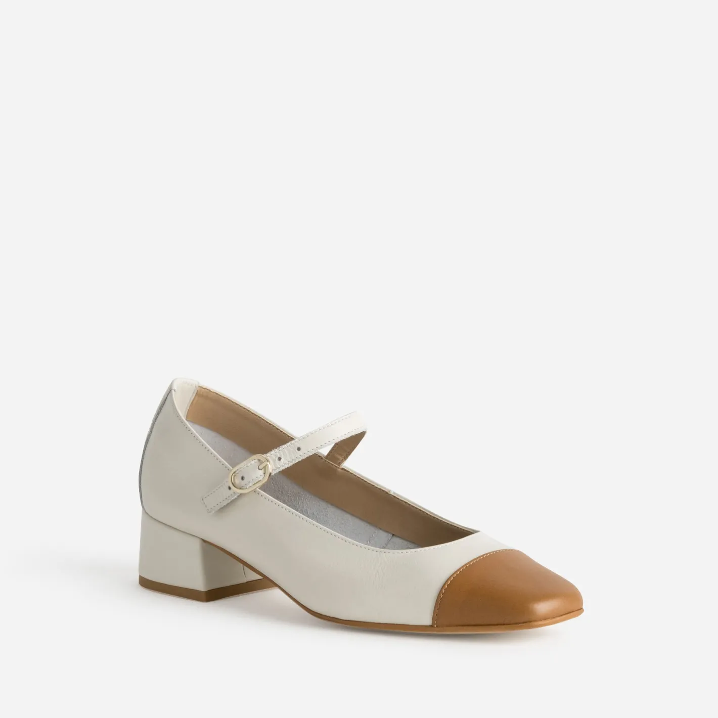 Babies bicolores et cognac cuir^Eram Discount