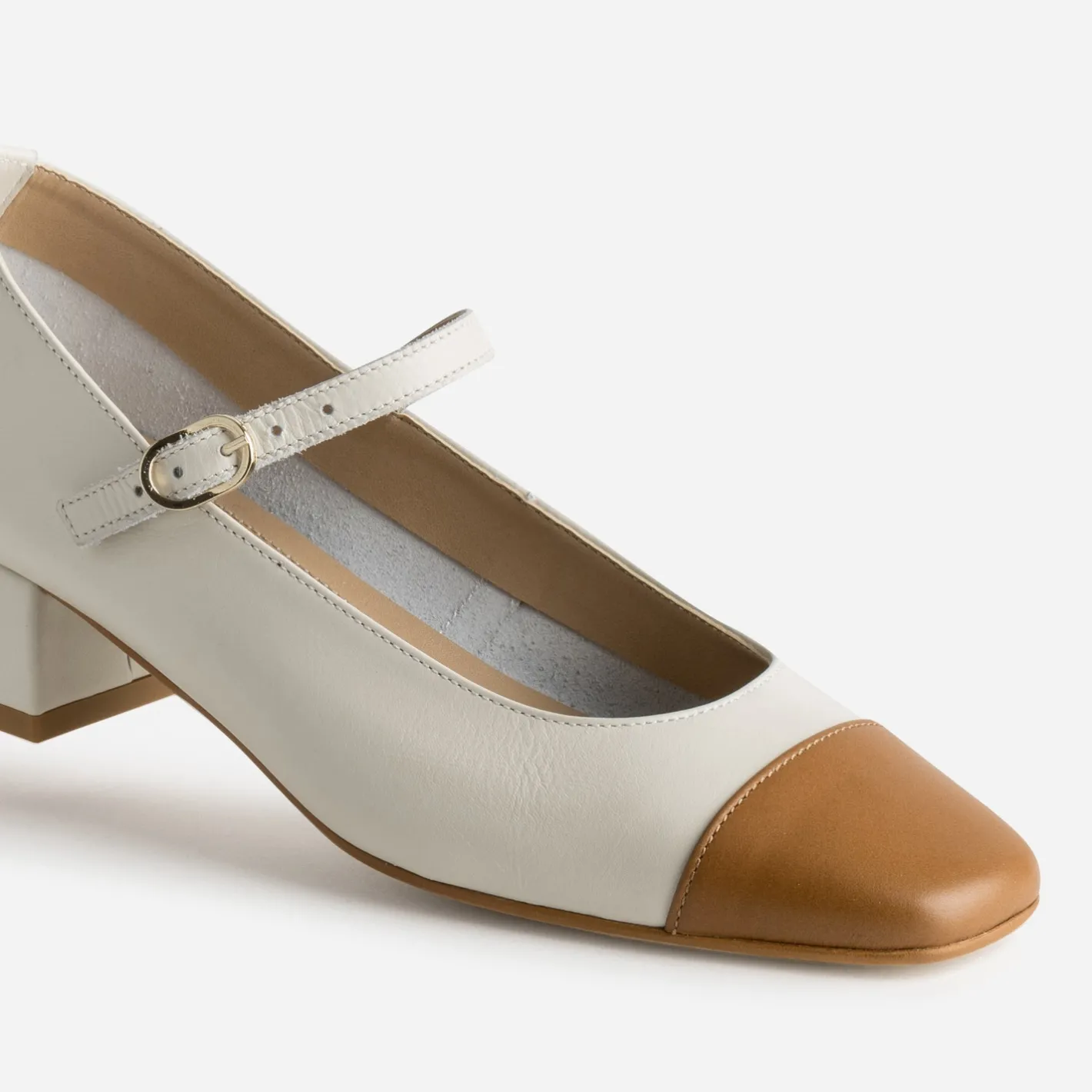 Babies bicolores et cognac cuir^Eram Discount