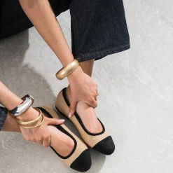 Ballerine tressée bout noir^Eram Clearance