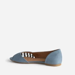 Ballerine pastel suédée et dorée open-toe^Eram Discount
