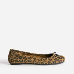 Ballerine camel cuir velours motif léopard^Eram Hot