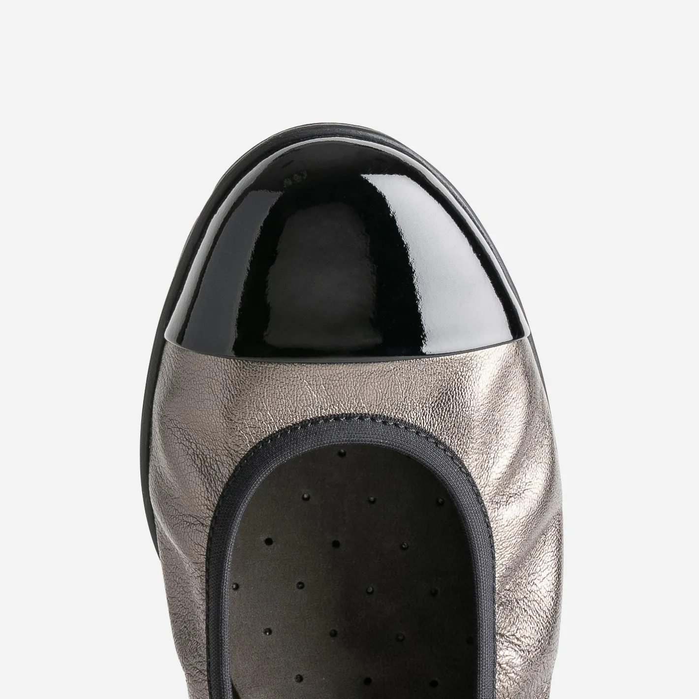 Ballerine bronze élastiquée à bout verni^Caprice Clearance