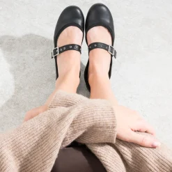 Ballerine e en cuir avec bride à œillet^Eram Clearance
