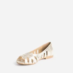 Ballerine open-toe en cuir effet python^Eram Sale