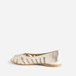 Ballerine open-toe en cuir effet python^Eram Sale