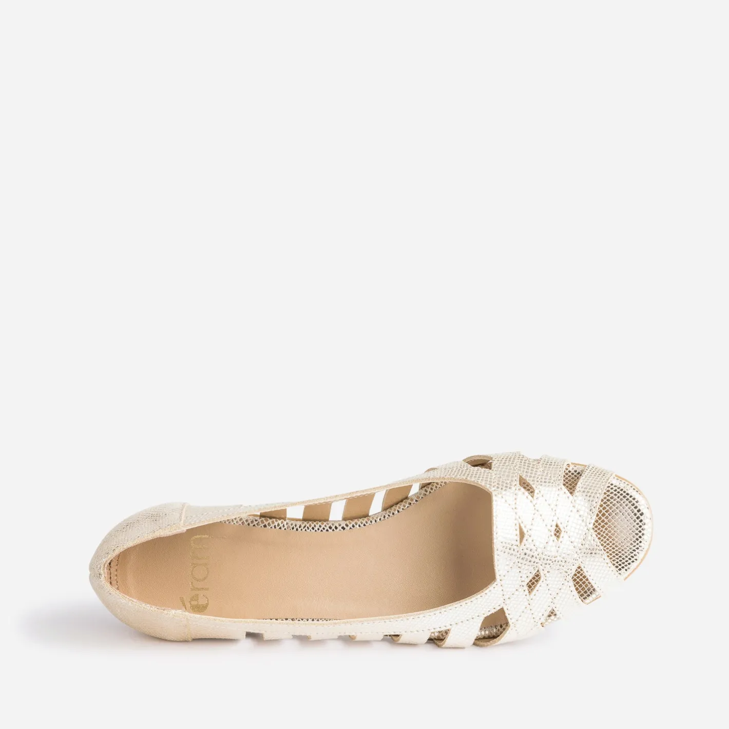 Ballerine open-toe en cuir effet python^Eram Sale
