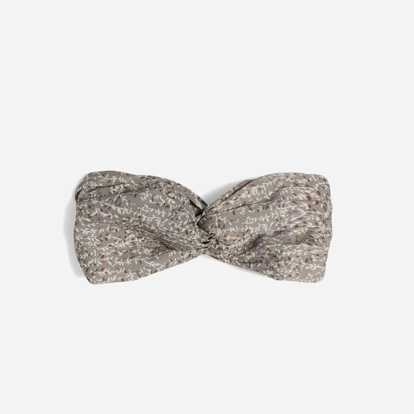 Bandeau sauge imprimé floral à rayures dorées^Eram