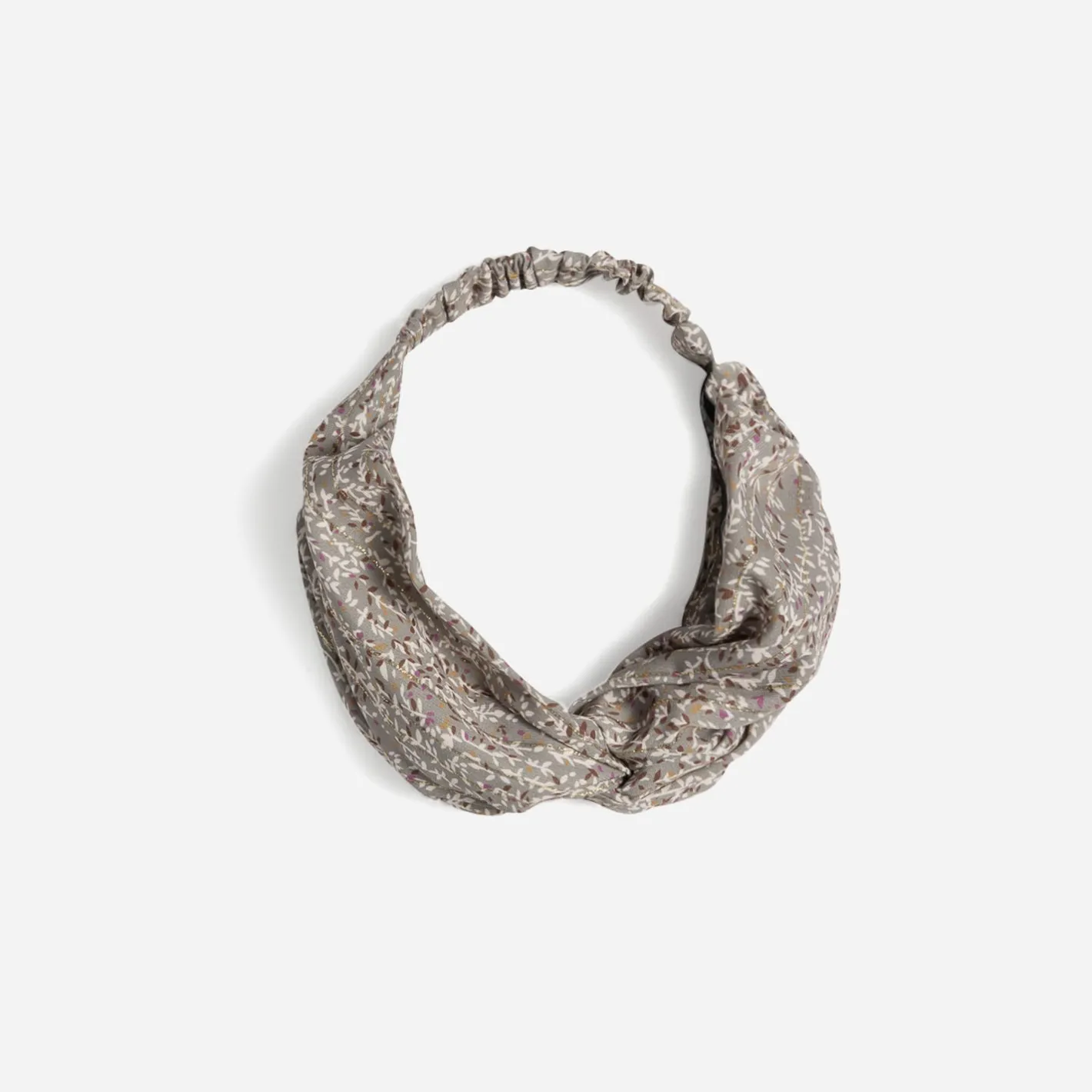 Bandeau sauge imprimé floral à rayures dorées^Eram