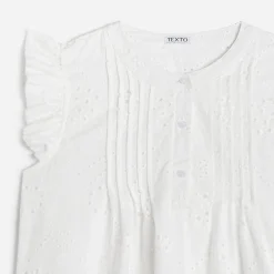Blouse he broderies anglaises^Texto Discount