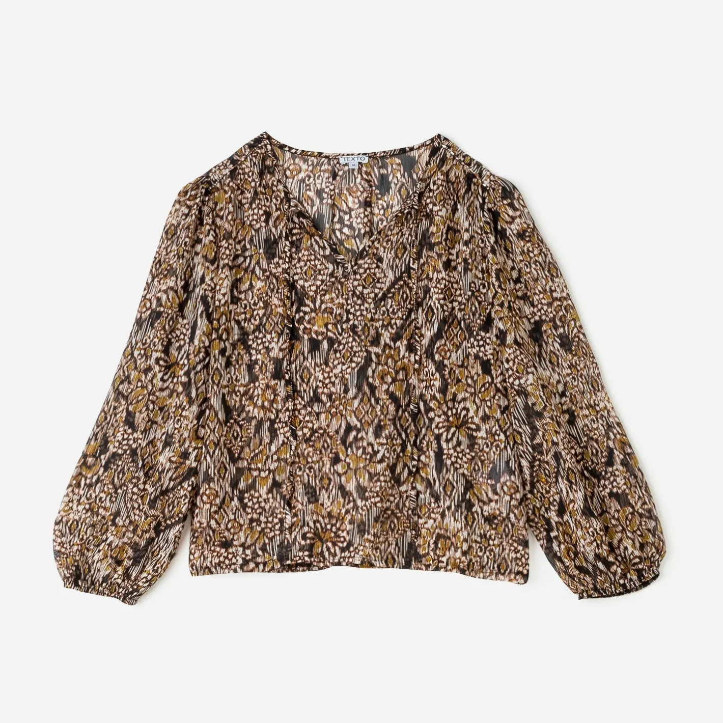 Blouse à imprimé ethnique floral^Texto Online