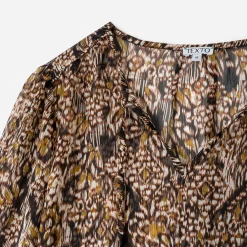 Blouse à imprimé ethnique floral^Texto Online