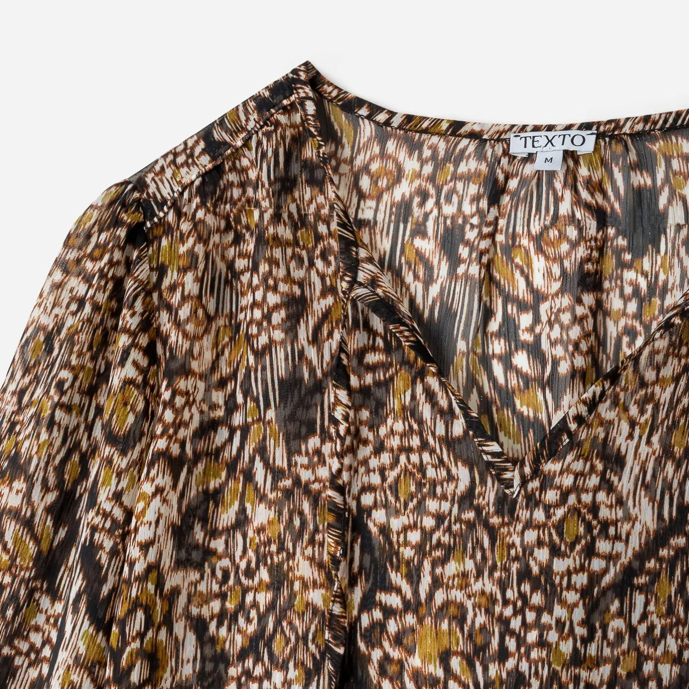 Blouse à imprimé ethnique floral^Texto Online