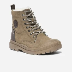 Boots à lacet taupe suédé et fourré^Buggy New