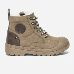 Boots à lacet taupe suédé fourré^Buggy Online