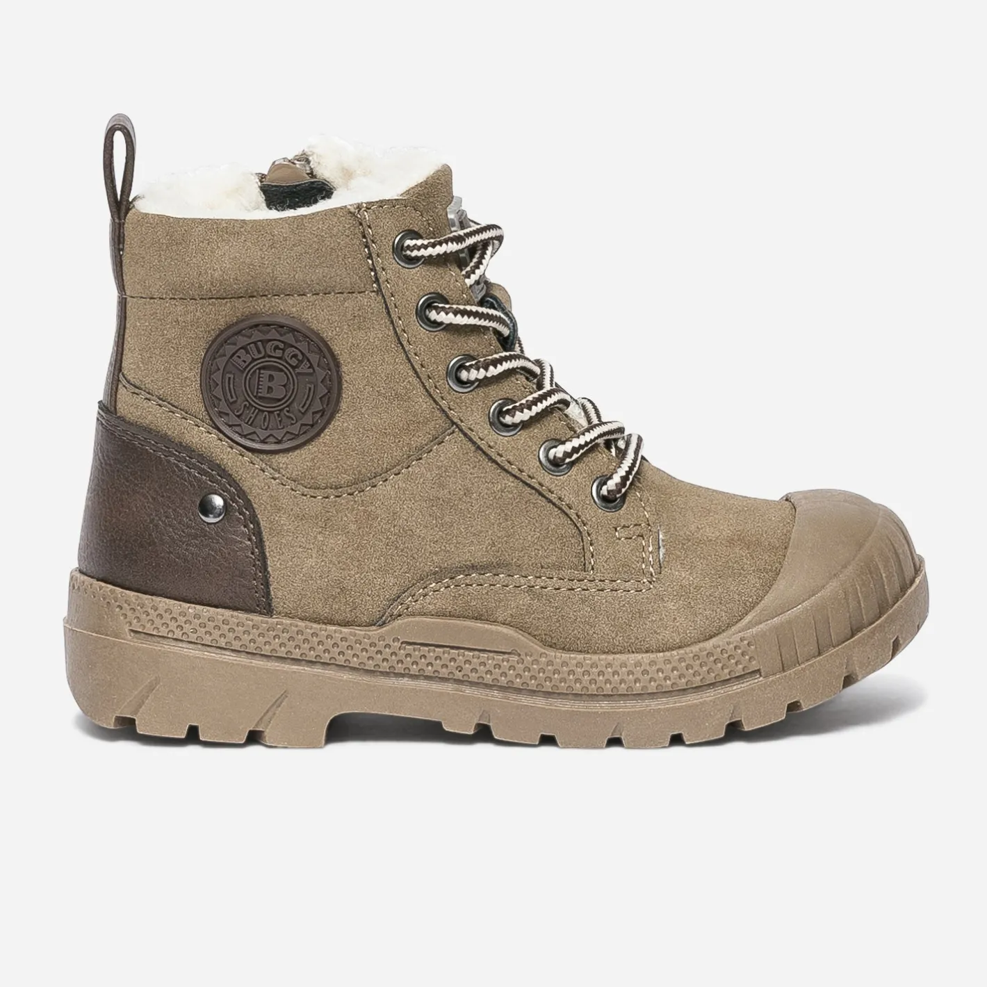 Boots à lacet taupe suédé fourré^Buggy Online