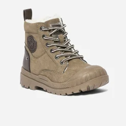 Boots à lacet taupe suédé fourré^Buggy Online