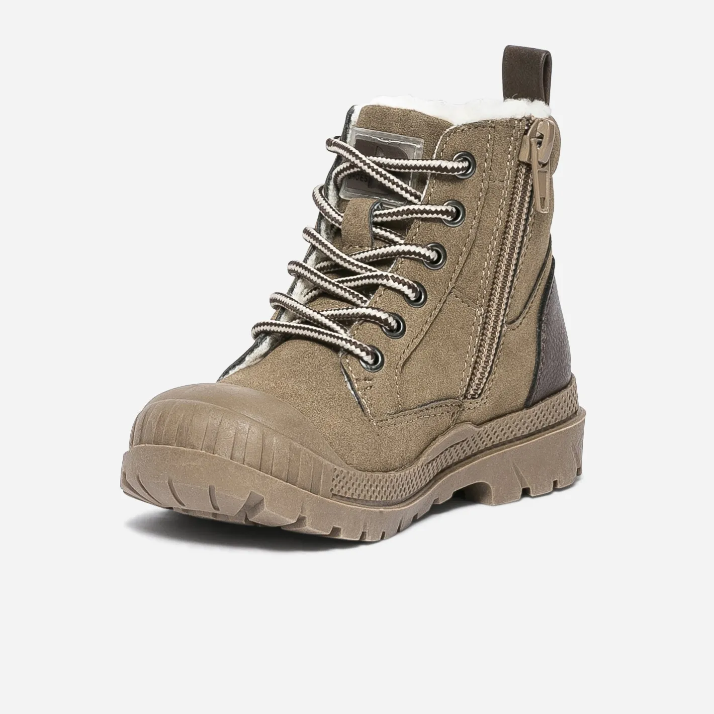 Boots à lacet taupe suédé fourré^Buggy Online