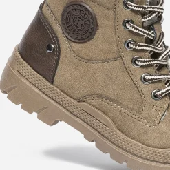 Boots à lacet taupe suédé fourré^Buggy Online