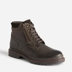 Boots à lacet en cuir à semelle cranté^Eram New