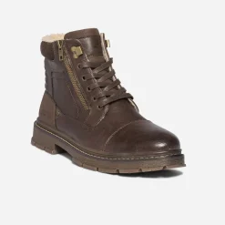 Boots à lacet en cuir fourré^Eram Clearance
