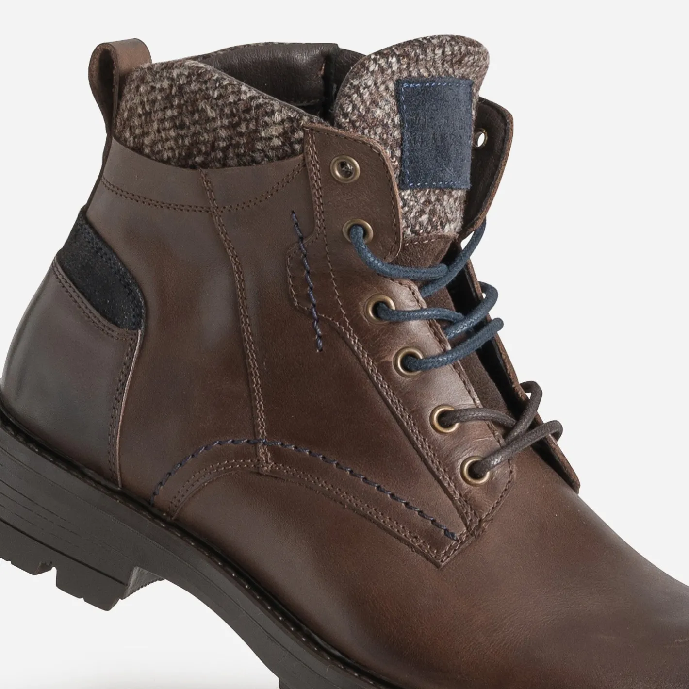 Boots à lacet en cuir détails chinés^Eram Hot