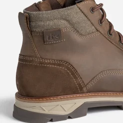 Boots à lacet marron en cuir^Tbs Hot