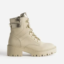 Boots à lacet à col métallisé^Texto Best
