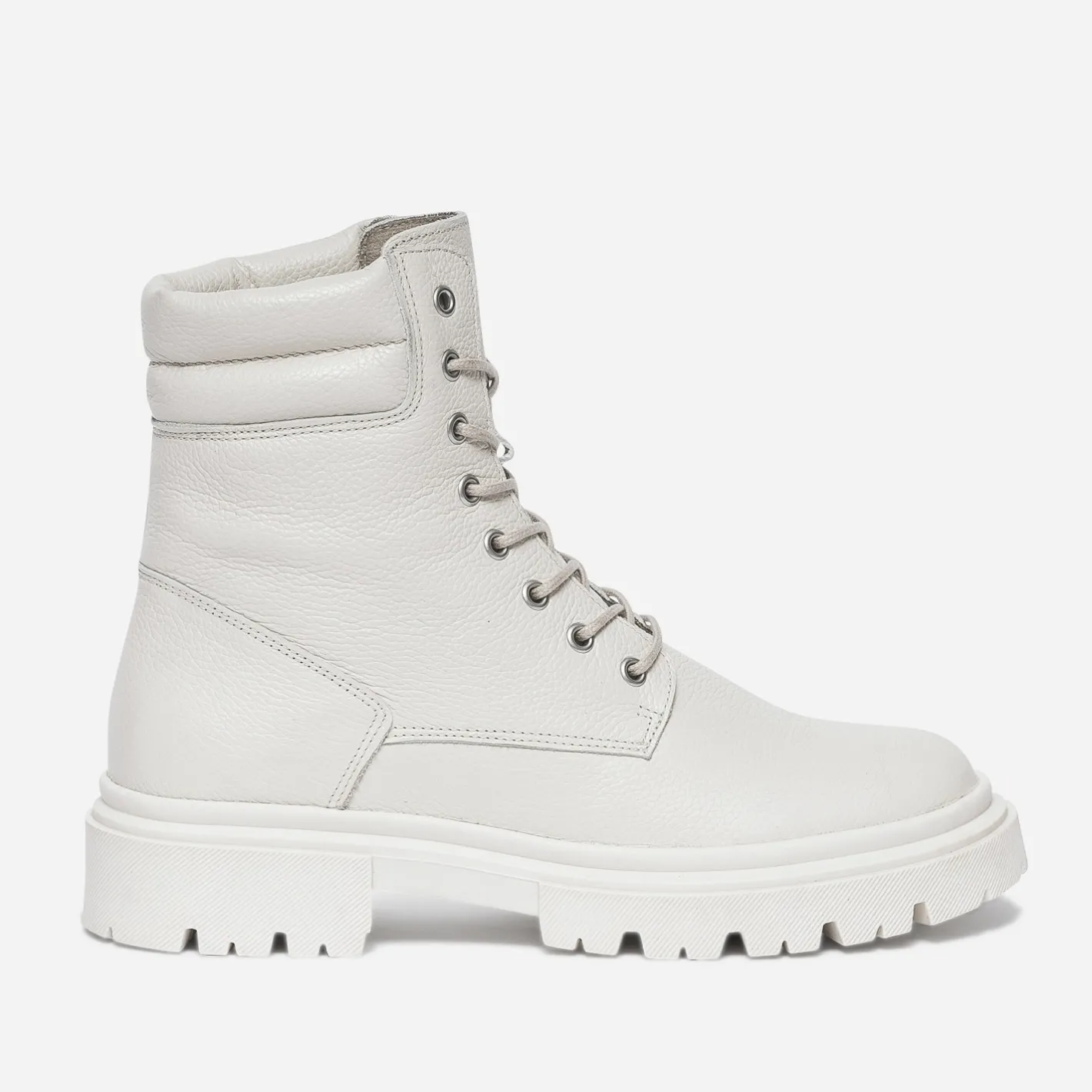 Boots à lacet écru éco-conçu en cuir^Texto Sale