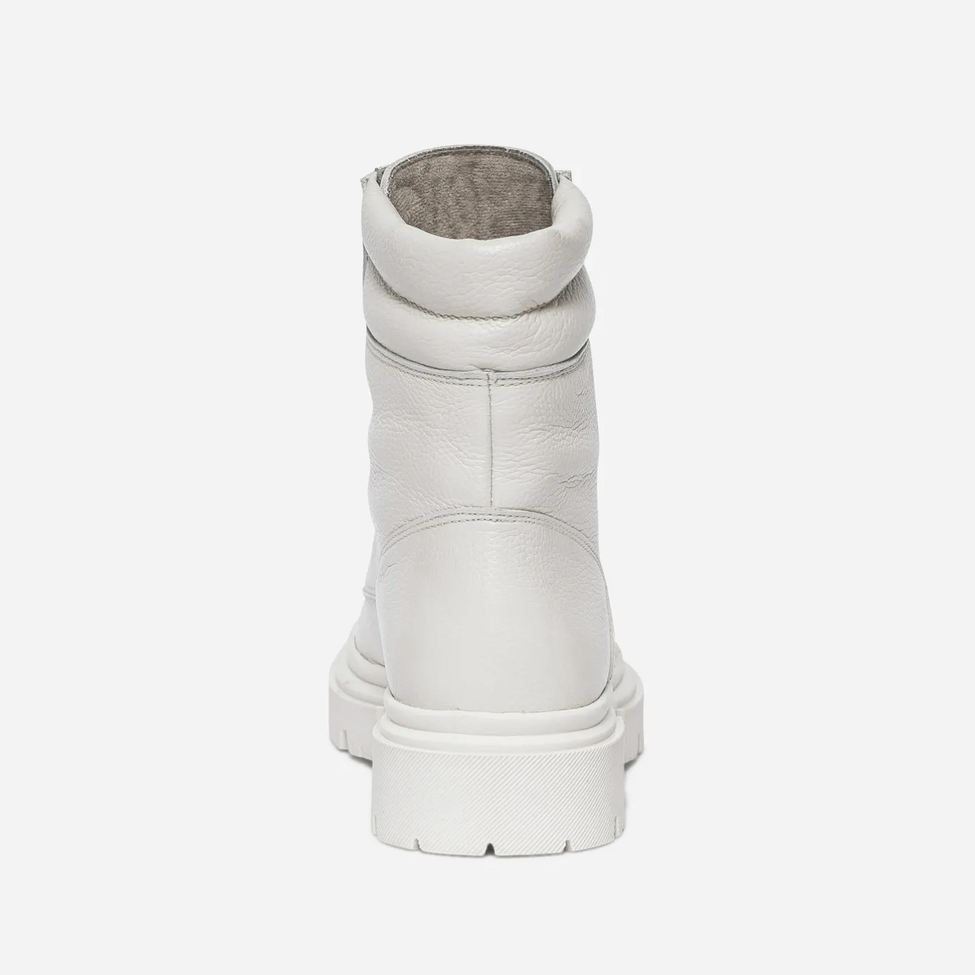 Boots à lacet écru éco-conçu en cuir^Texto Sale