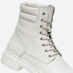 Boots à lacet écru éco-conçu en cuir^Texto Sale