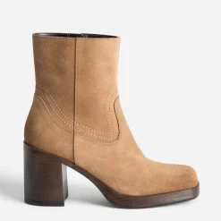 Boots à talon en cuir velours^Eram New
