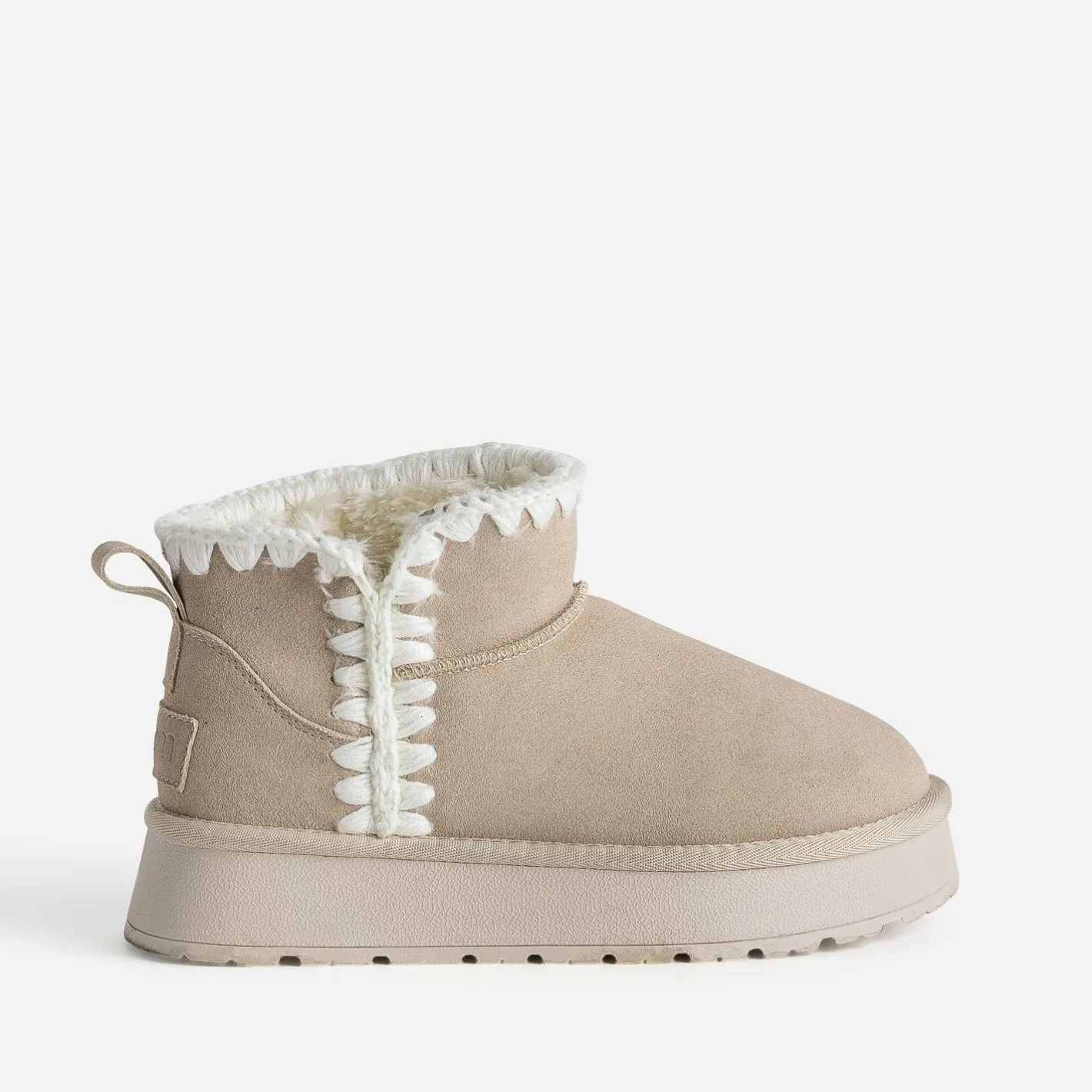 Boots beige cuir velours fourré semelle plateforme^Eram Sale