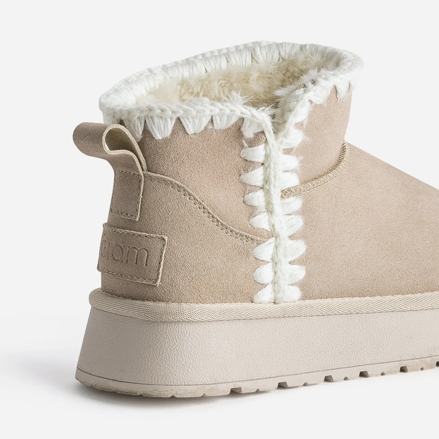 Boots beige cuir velours fourré semelle plateforme^Eram Sale