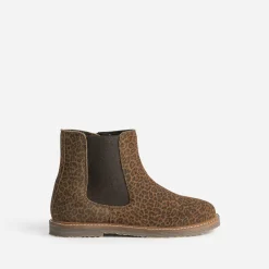 Boots marron cuir velours léopard^Buggy Best