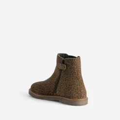 Boots marron cuir velours léopard^Buggy Best