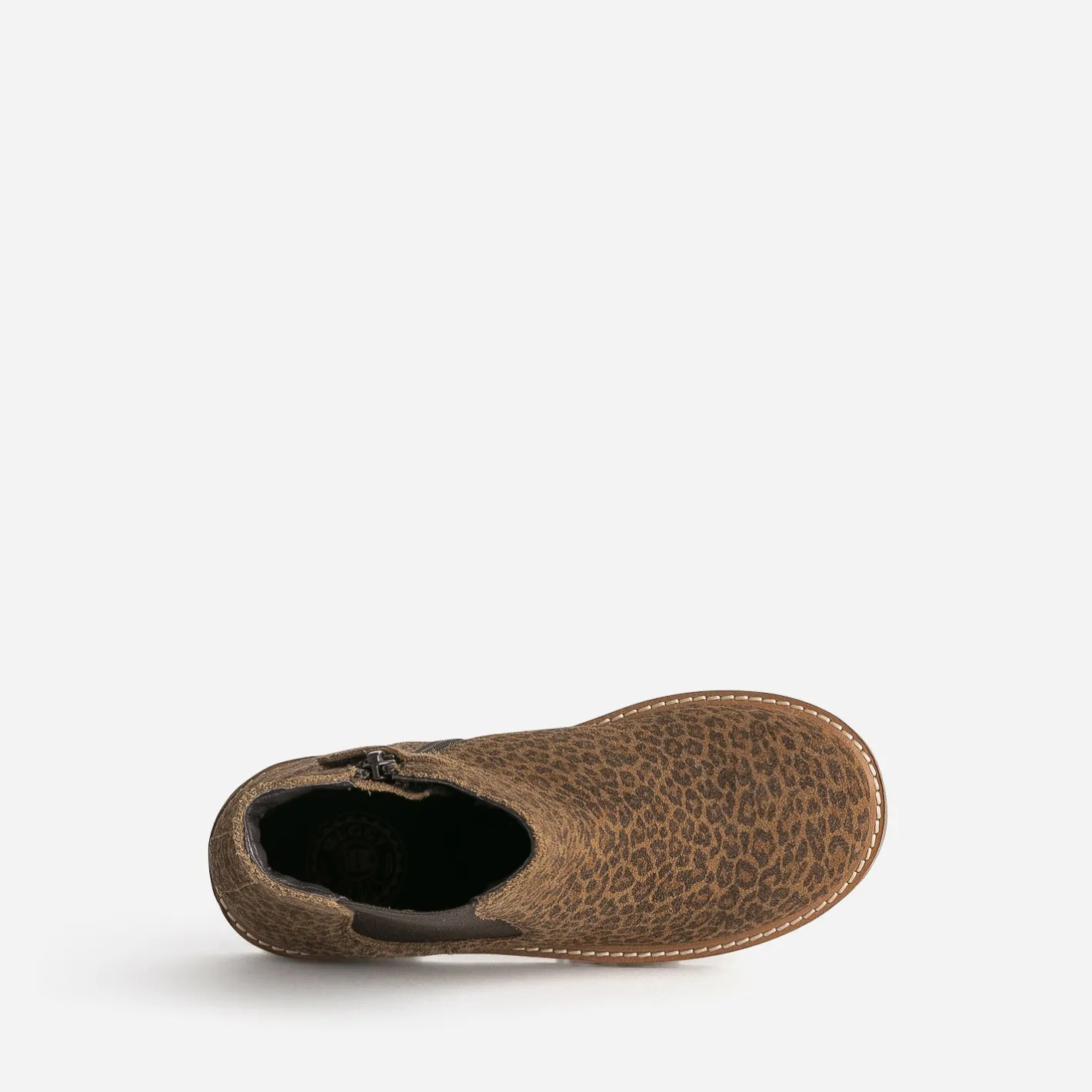 Boots marron cuir velours léopard^Buggy Best