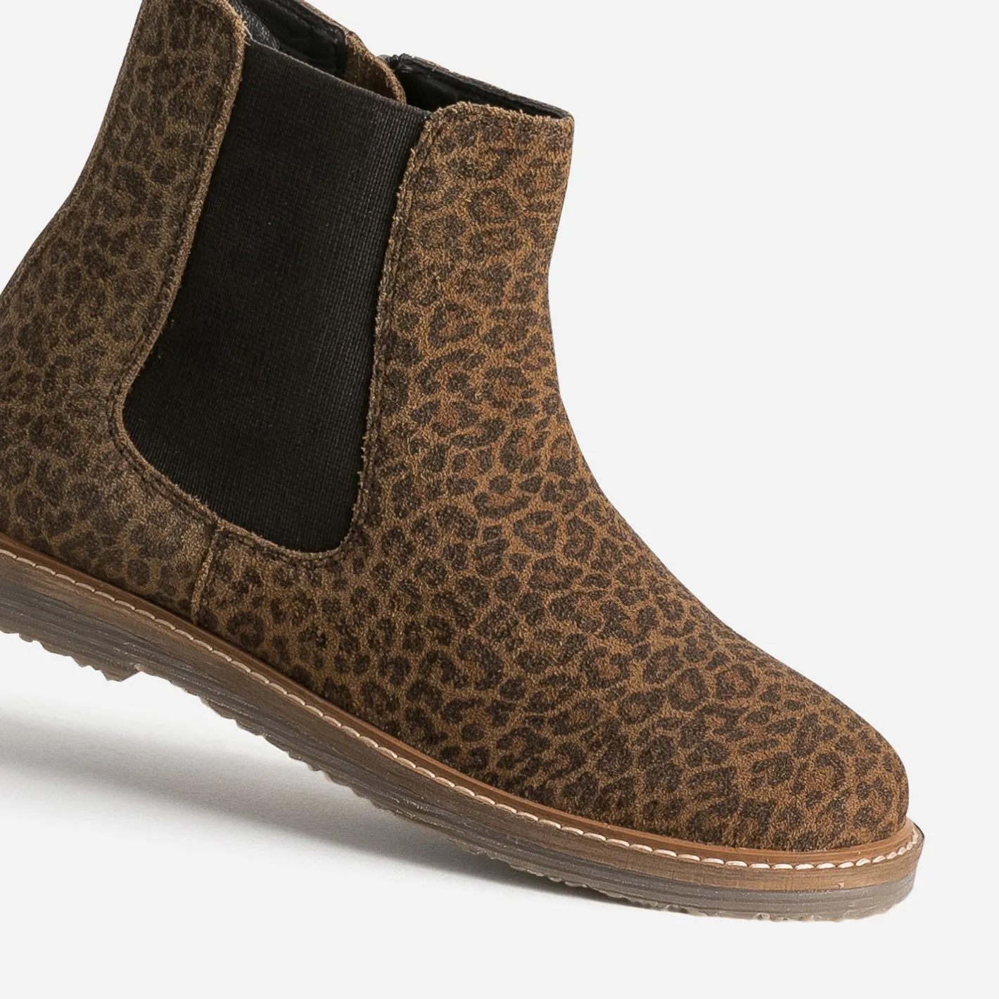 Boots marron cuir velours léopard^Buggy Best