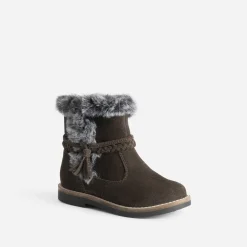 Boots en cuir velours bord fourré^Buggy Outlet