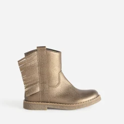 Boots métallisé en cuir à franges^Buggy