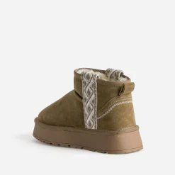 Boots cuir velours fourré à plateforme^Eram Hot
