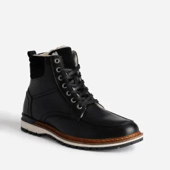 Boots cranté fourré en cuir^Eram Sale