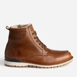 Boots cranté fourré en cuir^Eram Sale