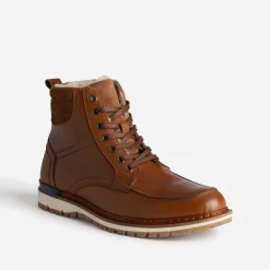 Boots cranté fourré en cuir^Eram Sale