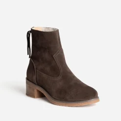 Boots cuir velours fourré^Eram