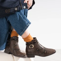 Boots effet python avec bride cheville^Eram Outlet