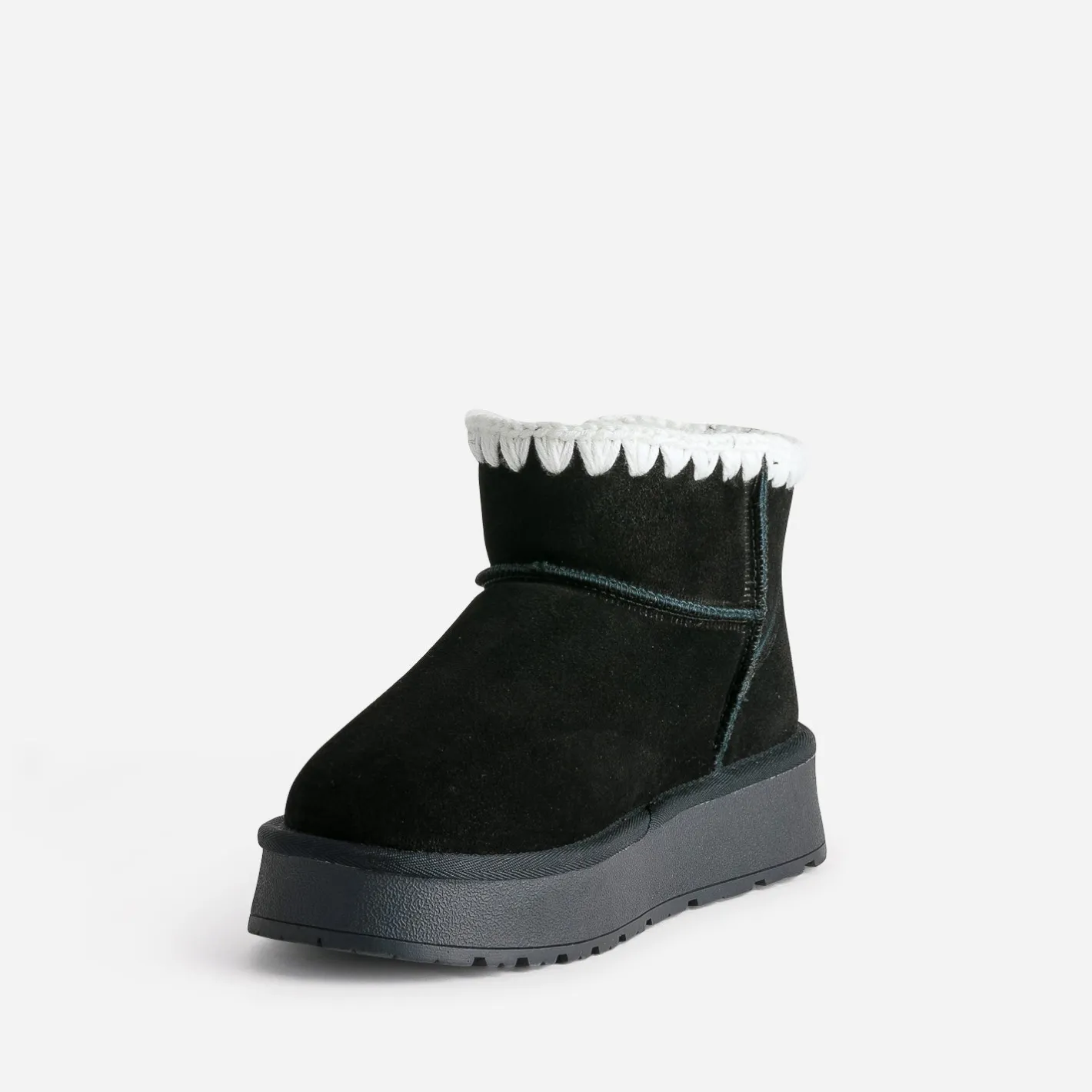 Boots cuir velours fourré semelle plateforme^Eram New