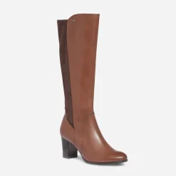 Botte à talon en cuir et textile^Caprice Sale