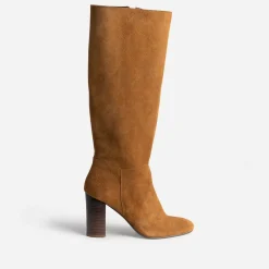 Botte à talon en cuir velours^Eram Discount