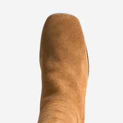 Botte cognac en cuir à plateforme pour mollets fins^Eram Best