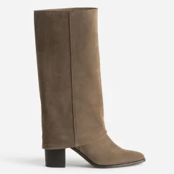 Botte fourreau cuir velours^Texto Hot